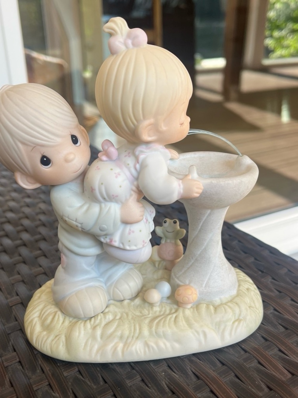 Enesco Porcelain Figurine in Cream and Pink with Pastel Accents